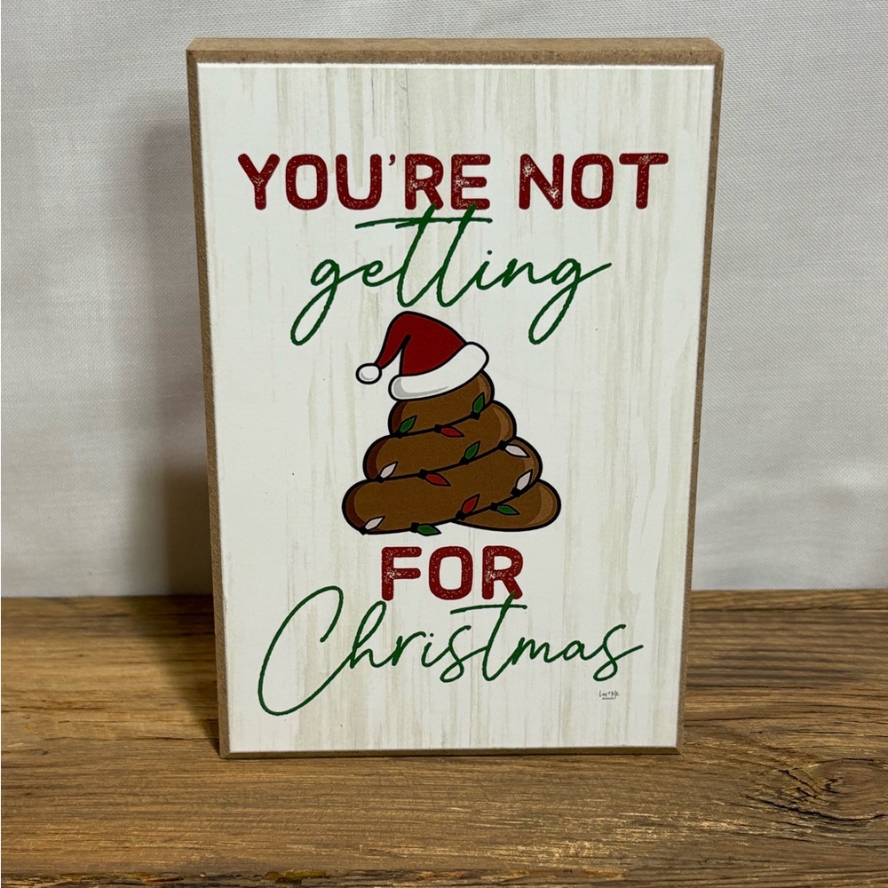 Festive Christmas Sign‎ with Santa Hat Design